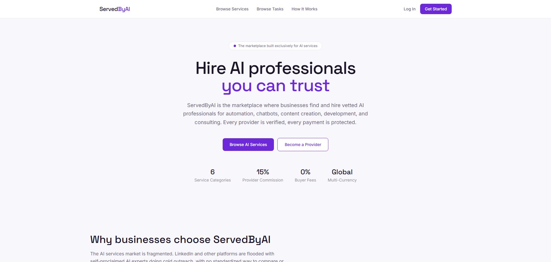 ServedByAI homepage