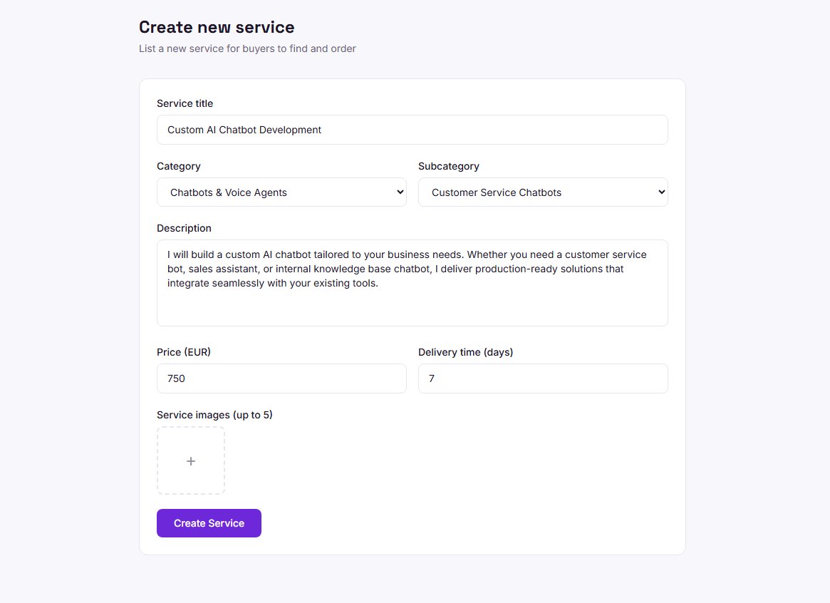 Onboarding step 3 - First service