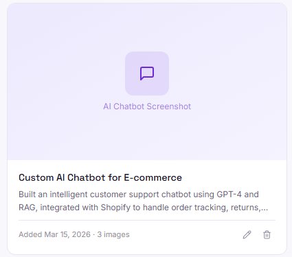 Edit and delete buttons on portfolio item