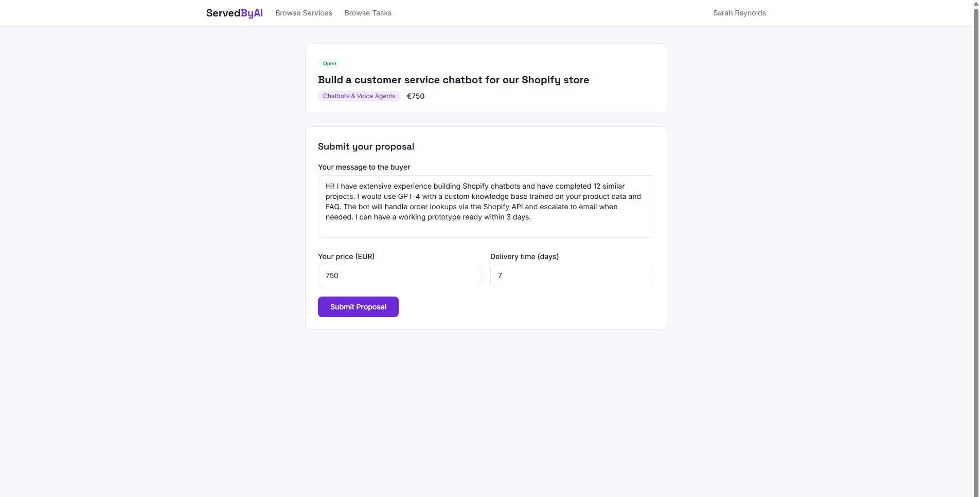 Proposal submission form